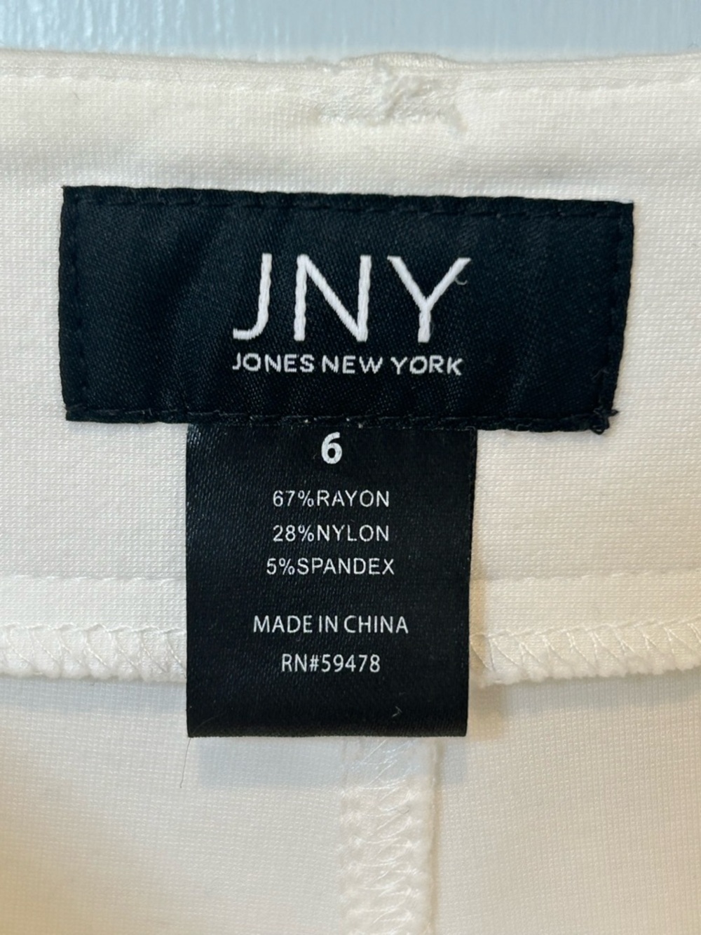 Jones New York White Straight-Leg Pants - Picture 4 of 4